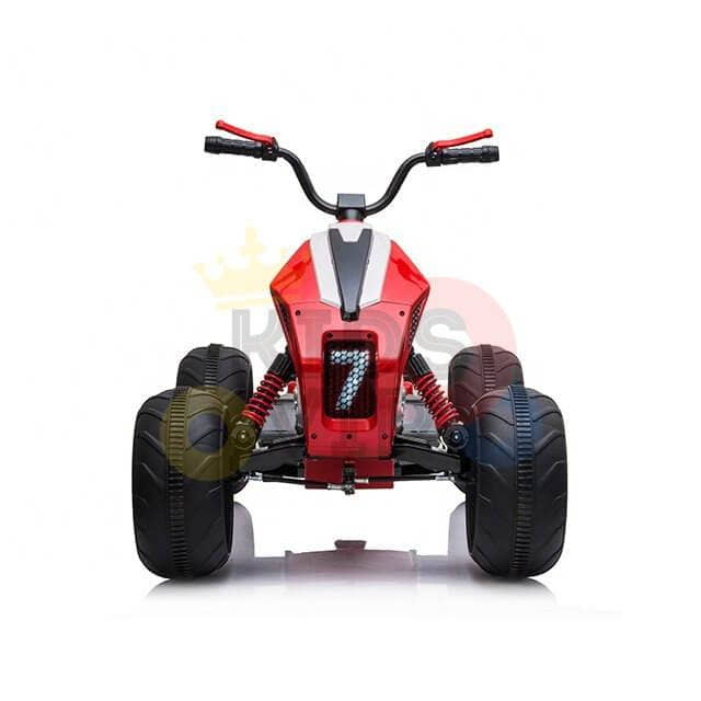 Red Sport Utility Edition 24V Ride-on Quad For Kids With Rubber Wheels, Leather Seat & Music.