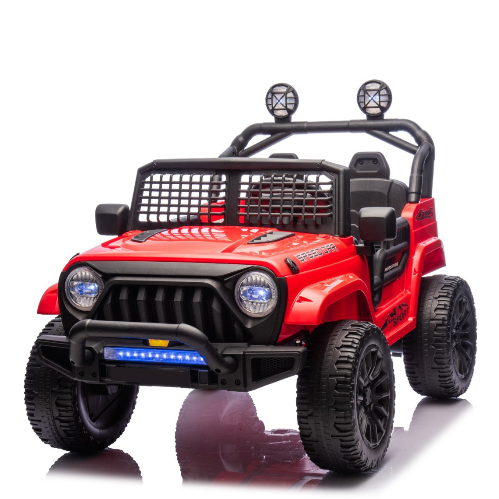 Red, 2-Seater TrailX 24V/4x4 Truck for Kids, Eva Wheels, Rc