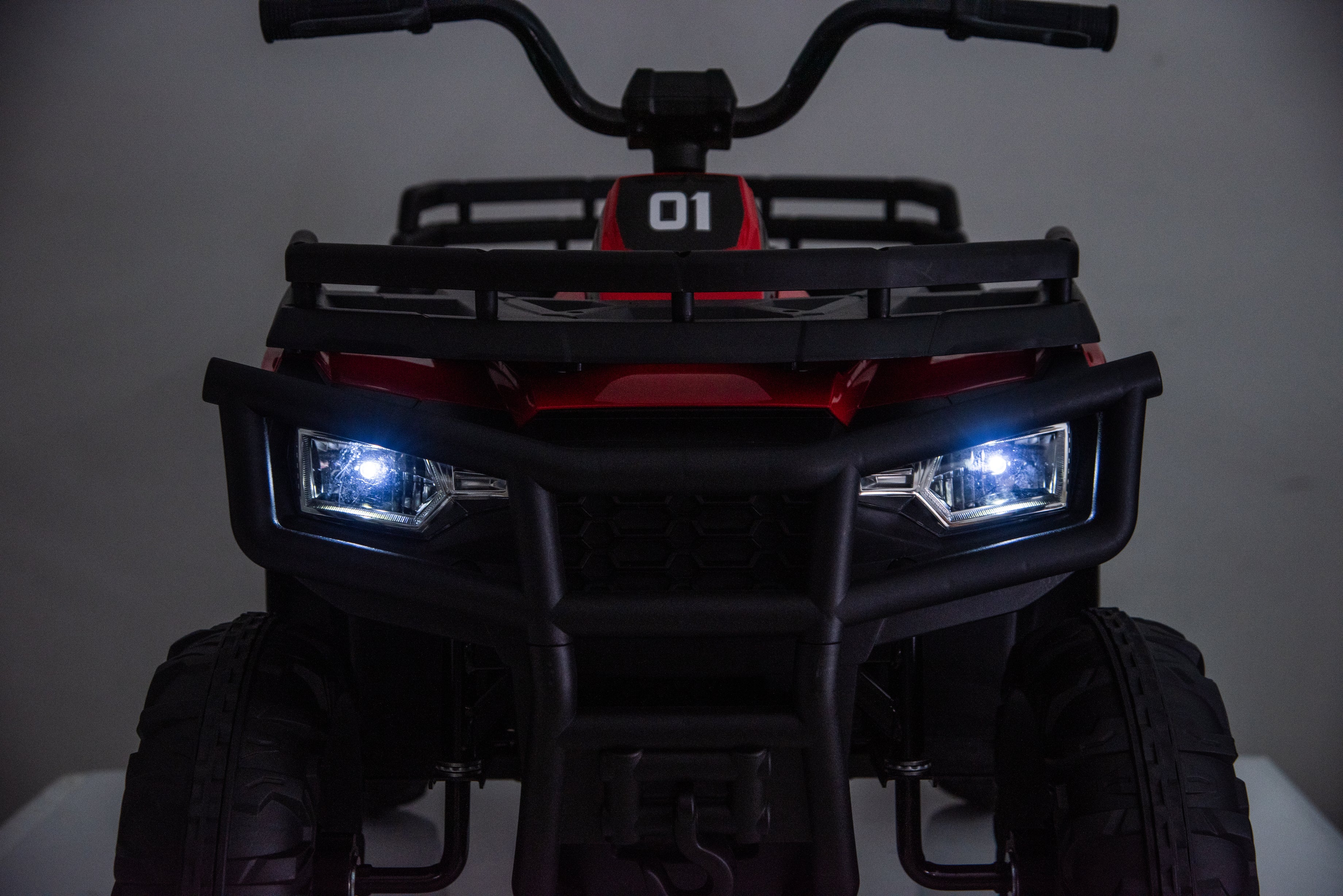 Titan Pro Edition 24V Kids Electric ATV with 200W Brushless Motor, Rubber Inflatable Wheels & Leather Seat