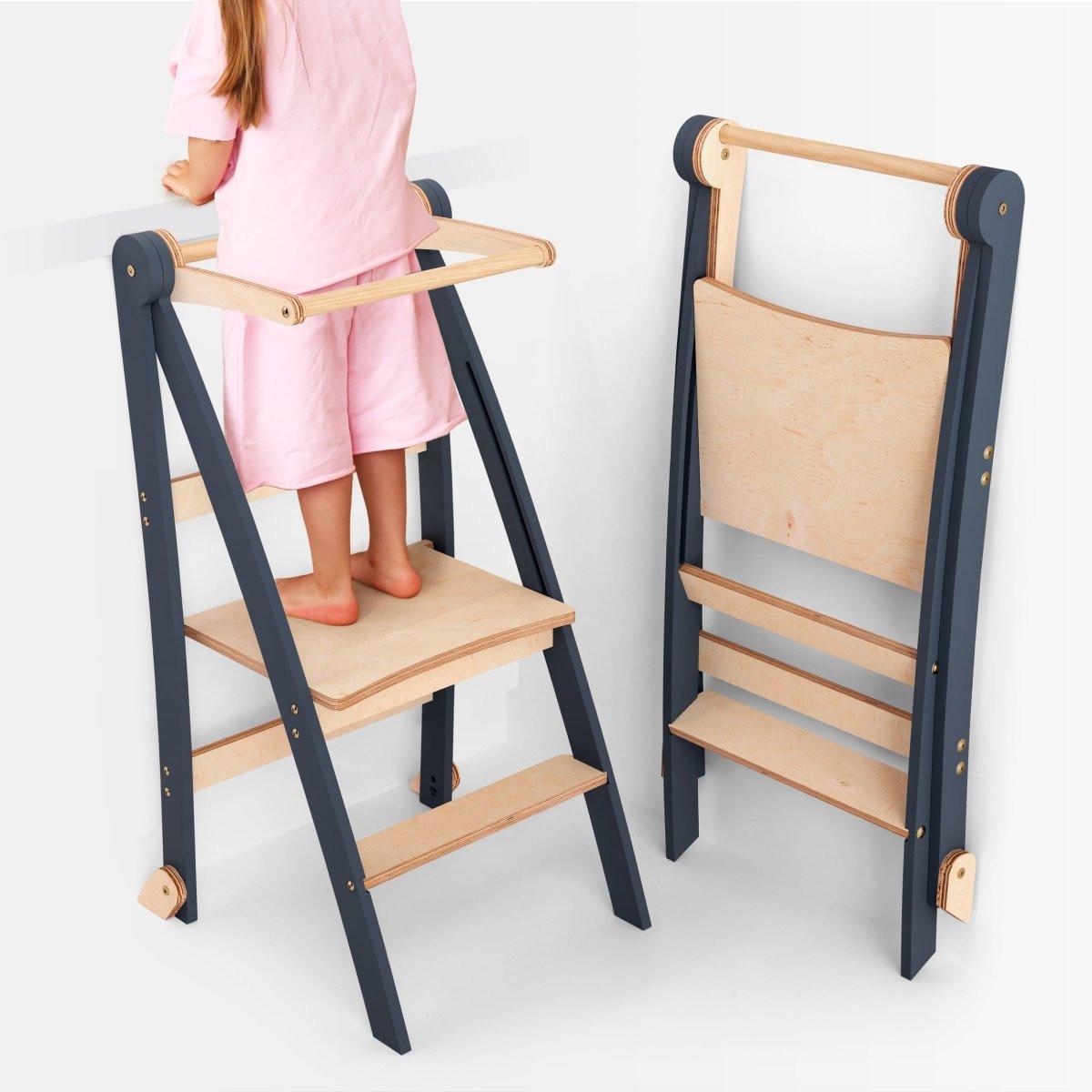 Toddler Tower: Step stool for Kids - Graphite.