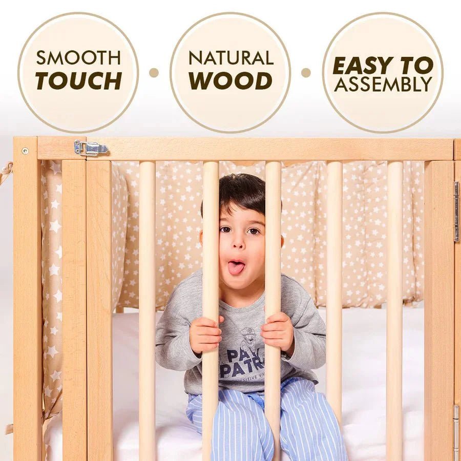Twin Size Bed Frame for Toddlers with Fence.