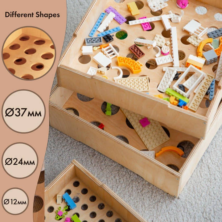 Wooden storage/sorter for constructor.