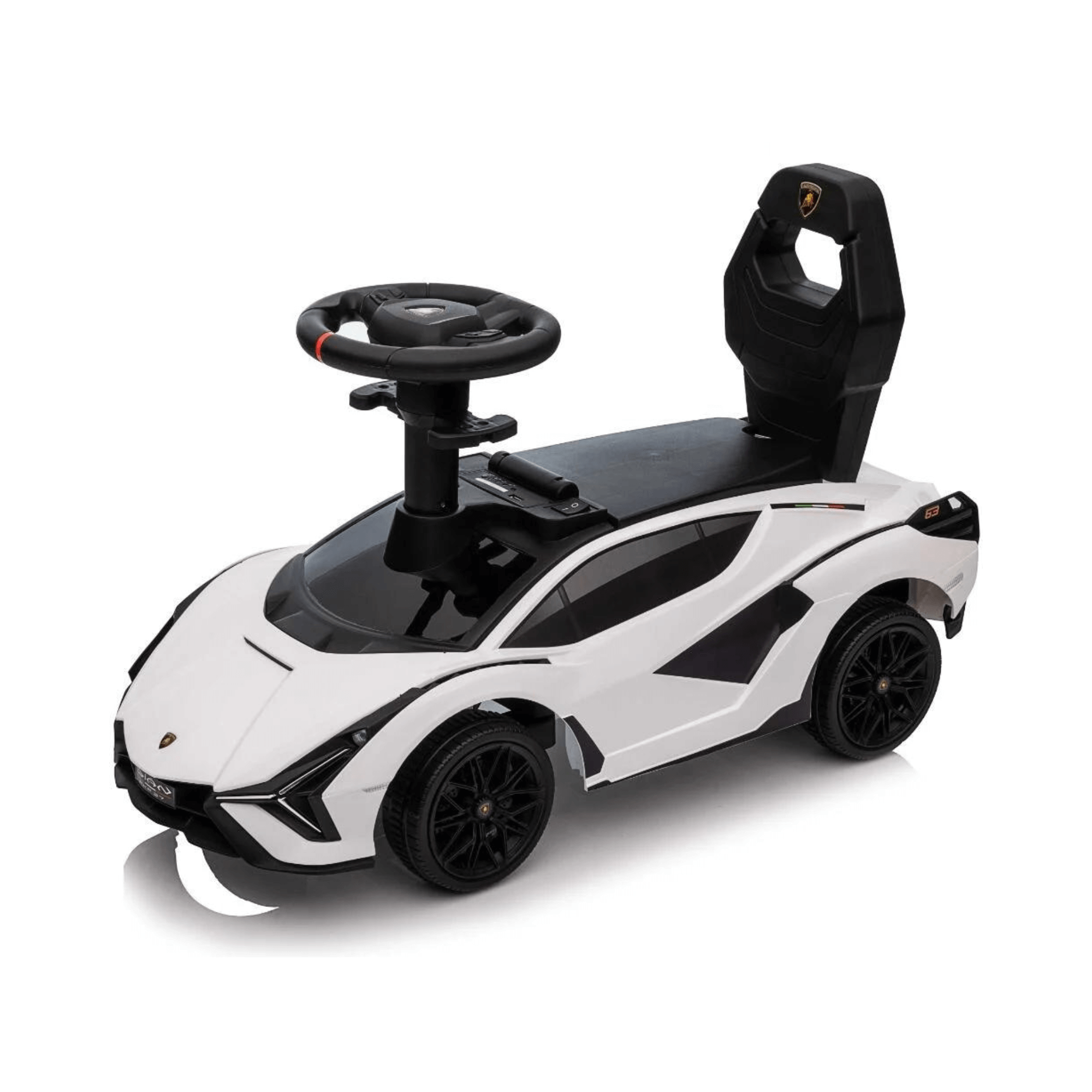 Complete Edition Lamborghini Sian 3 in 1 Push Car / Stroller with Handle And Safety Guards, White image 5