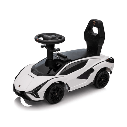 Complete Edition Lamborghini Sian 3 in 1 Push Car / Stroller with Handle And Safety Guards, White image 5