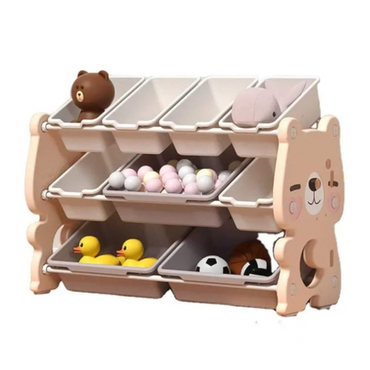 Pink Kids and Toddlers Toy Storage/Organizer with Bins Bear Edition image 9