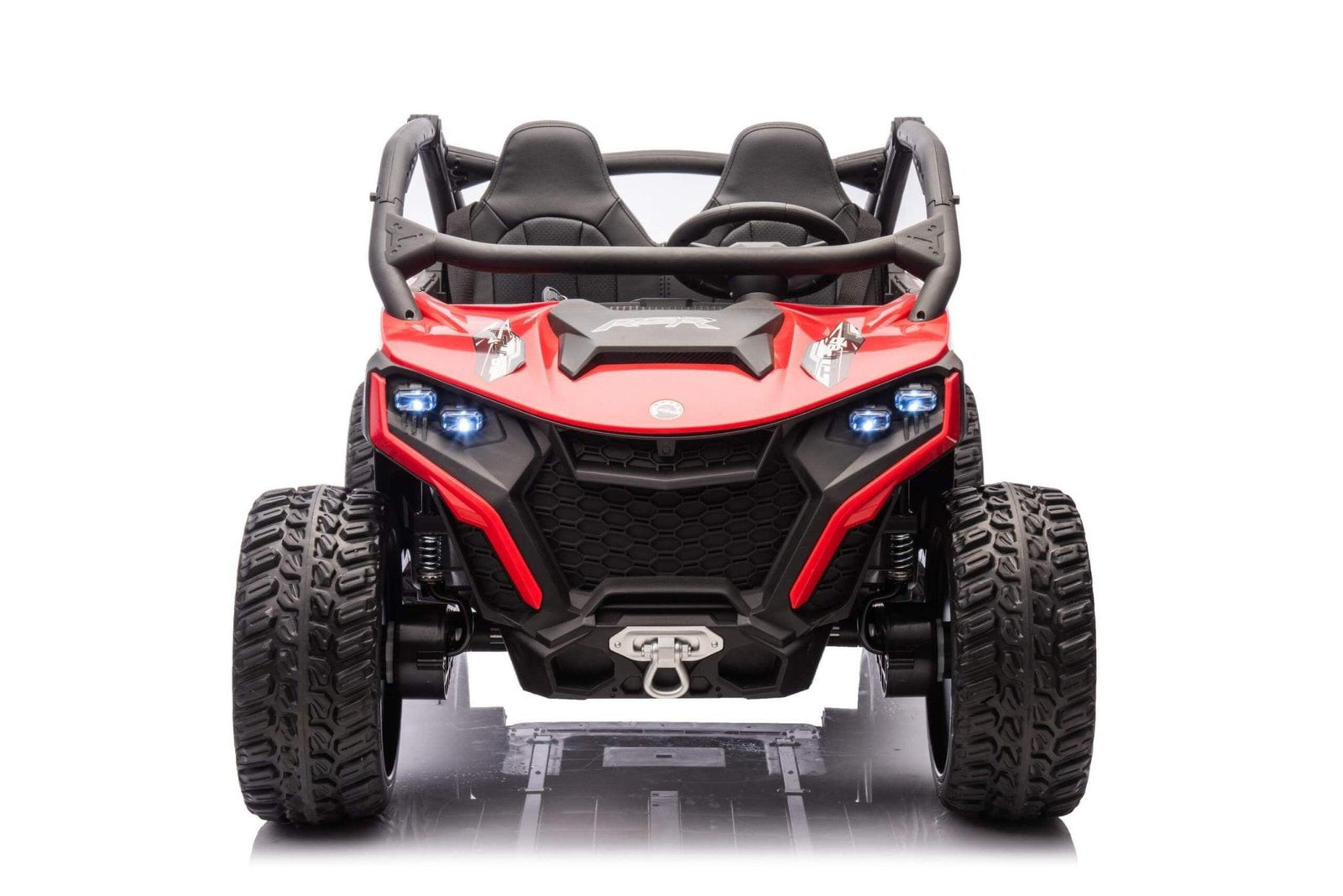 Red Power MX 2-Seater 24V 4x4 Kids' Ride-on UTV Buggy W/ EVA Rubber Wheels, Music & RC.