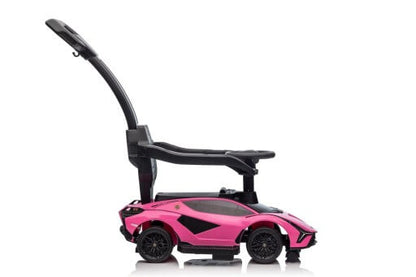 Complete Edition Lamborghini Sian 3 in 1 Push Car / Stroller with Handle And Safety Guards, Pink image 10