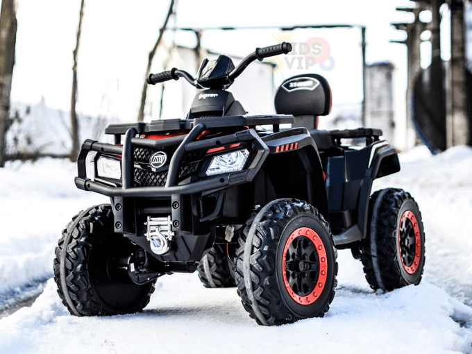 Upgraded Titan Edition 24V Kids’ 4x4 Ride-On Quad ATV with Rubber Tires, Leather Seat, BT image 2