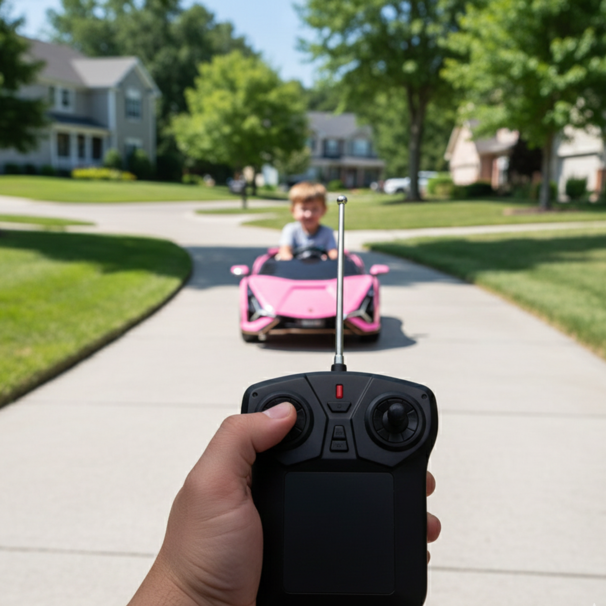 24V Luxurious Pink Lamborghini Sian 2-Seater 4x4 Ride-On Car W/ EVA Rubber Wheels, BT & RC
