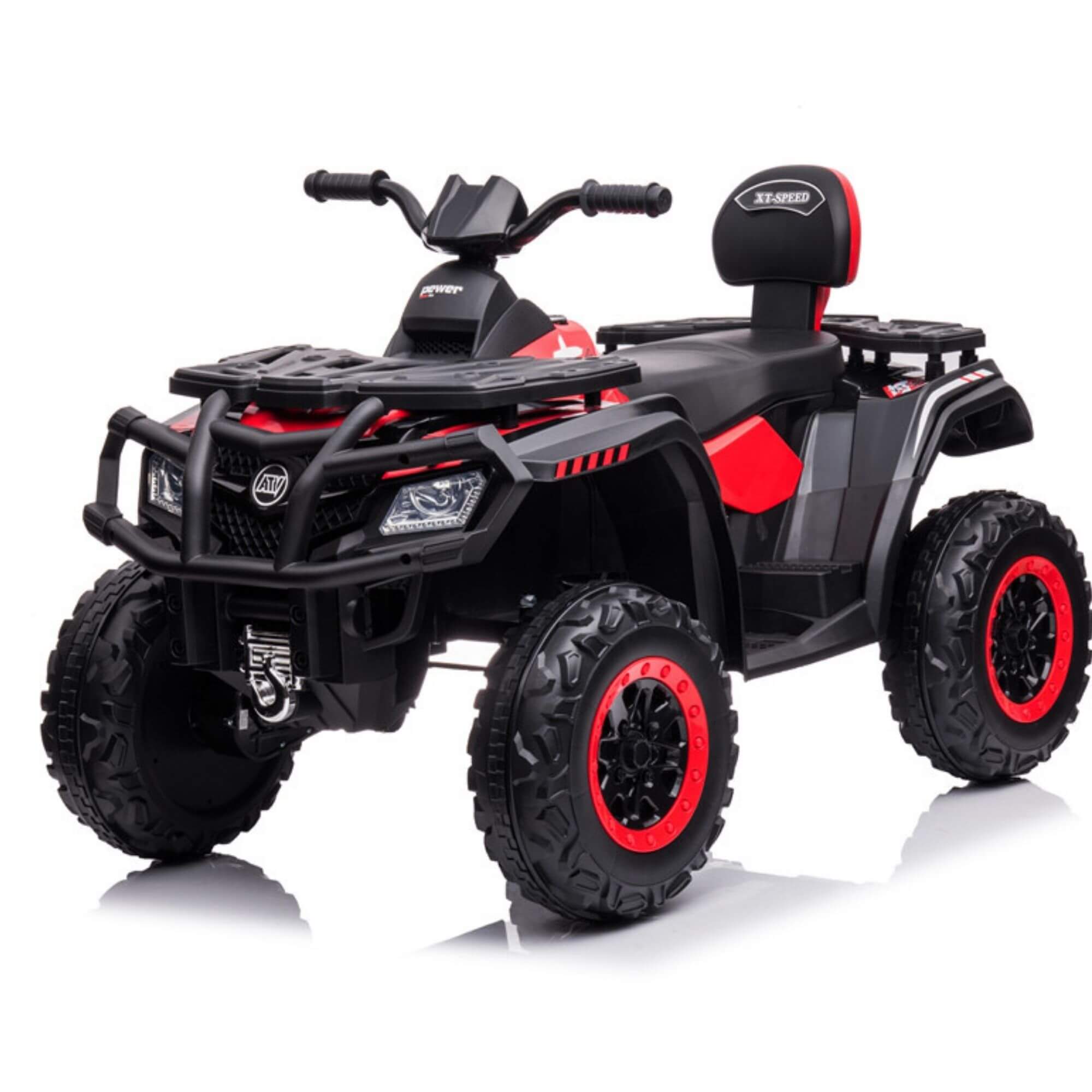 Upgraded Titan Edition 24V Kids’ 4x4 Ride-On Quad ATV with Rubber Tires, Leather Seat, BT image 9