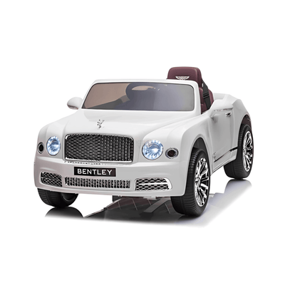 12V White Luxury Bentley Mulsanne Kids' Ride-on Car W/ EVA Rubber Wheels, Music & RC.