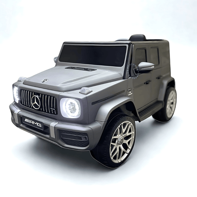 12V Luxury Matte Grey Edition Mercedes Benz AMG G63 Ride-On SUV W/ Rubber Wheels, Leather Seat, Bluetooth & RC.
