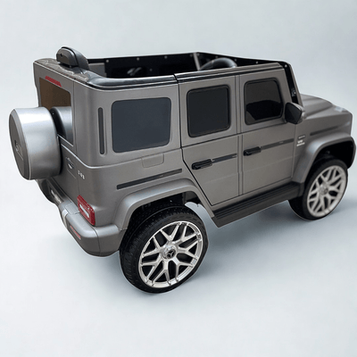 12V Luxury Matte Grey Edition Mercedes Benz AMG G63 Ride-On SUV W/ Rubber Wheels, Leather Seat, Bluetooth & RC.