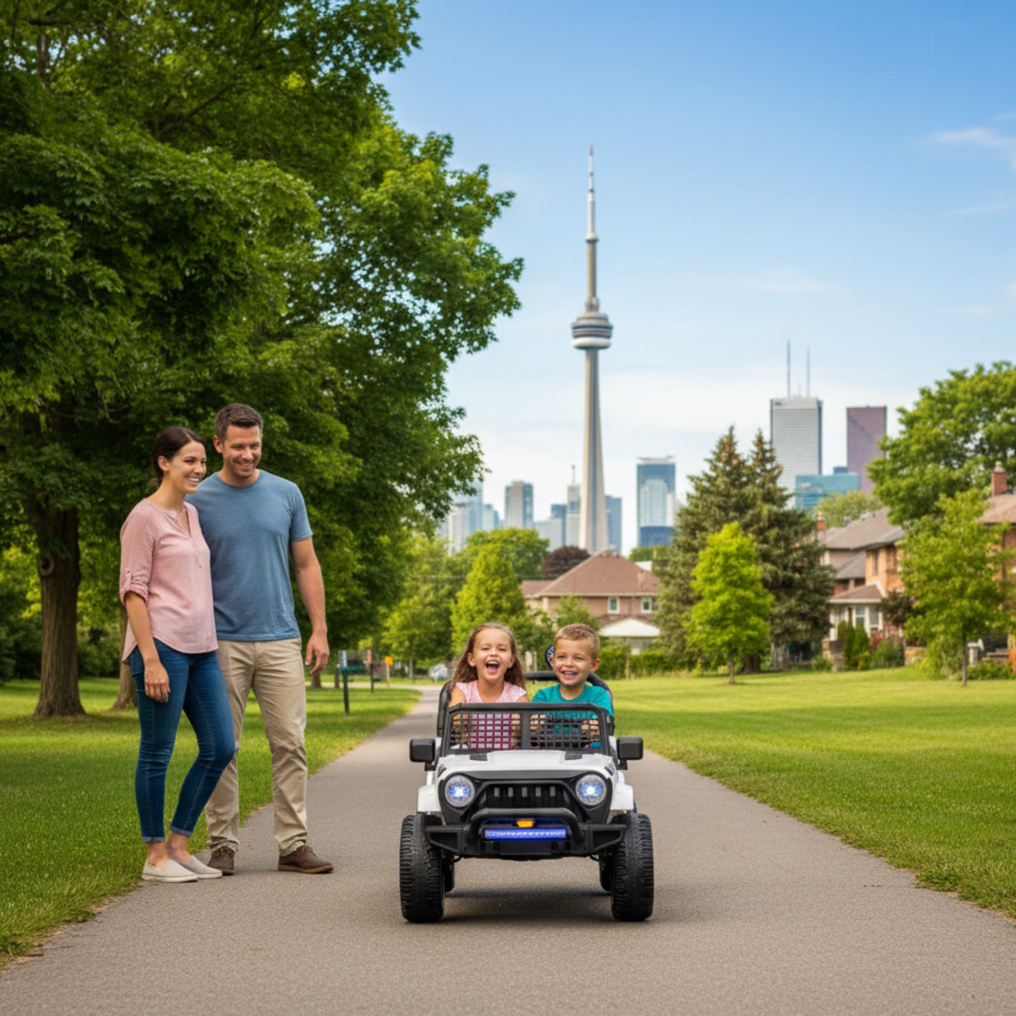 White 24V TrailX 2-Seater 24V 4X4/AWD Kids Ride on UTV Buggy W/ EVA Rubber Wheels, Music & RC
