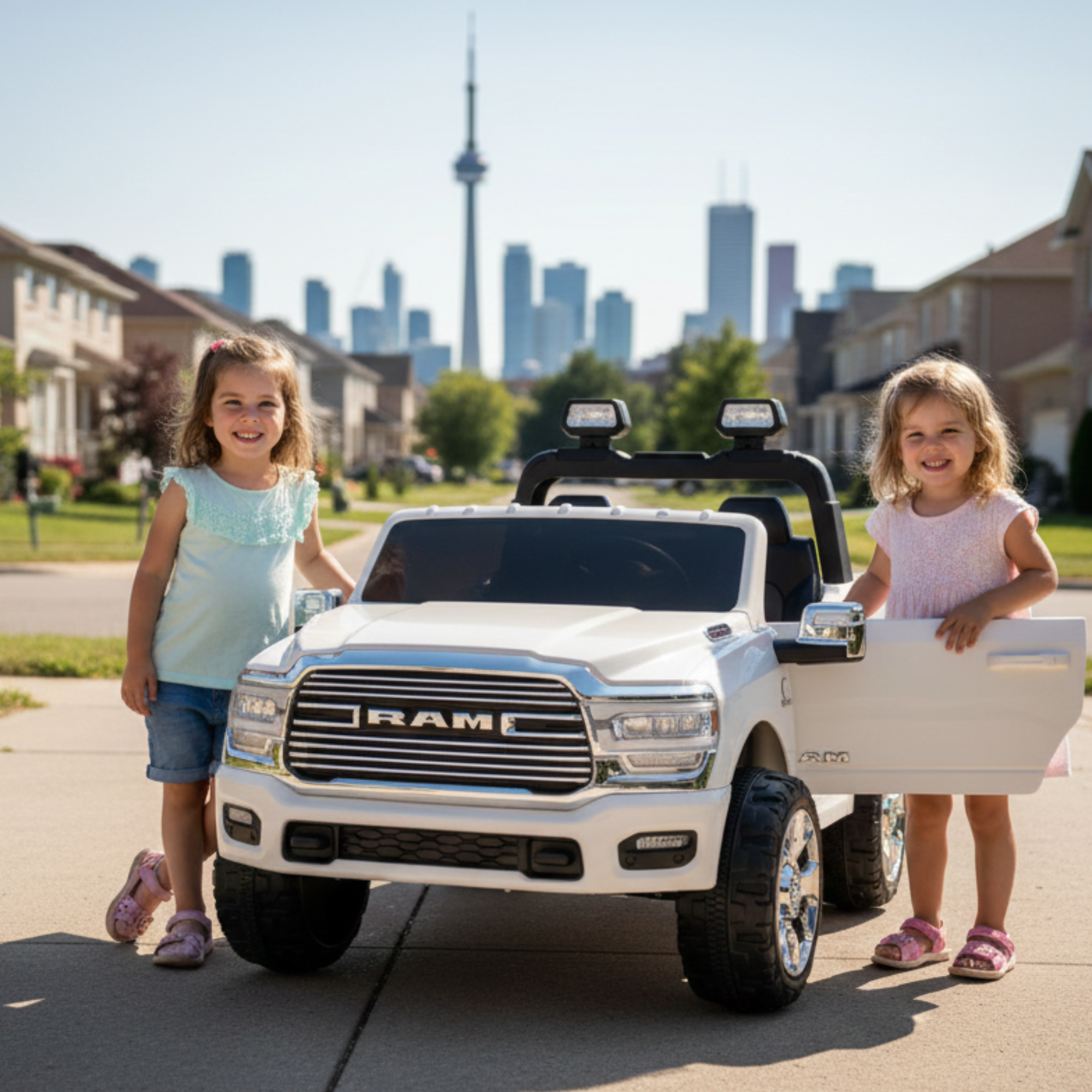 White Complete Edition XXL 2-Seater 4x4 RAM 3500 Ride-On Truck