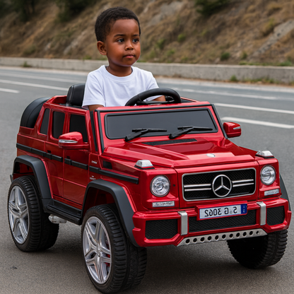 12V Red Luxury Mercedes Maybach G650s Kids' 4x4 Ride-on SUV W/ Rubber Wheels, Music & RC