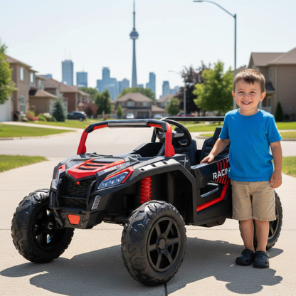 Red Heavy Duty 24V 14Ah Blade XR Edition XXL 2-Seater Ride-On Buggy W/ 180W Brushless Motor, Inflatable Tires & BT (No RC)
