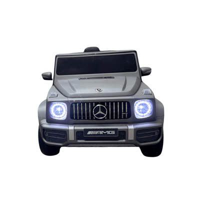 12V Luxury Matte Grey Edition Mercedes Benz AMG G63 Ride-On SUV W/ Rubber Wheels, Leather Seat, Bluetooth & RC.