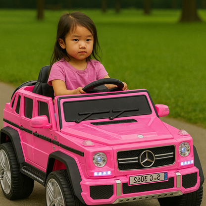 12V Pink Luxury Mercedes Maybach G650s Kids' 4x4 Ride-on SUV W/ Rubber Wheels, Music & RC