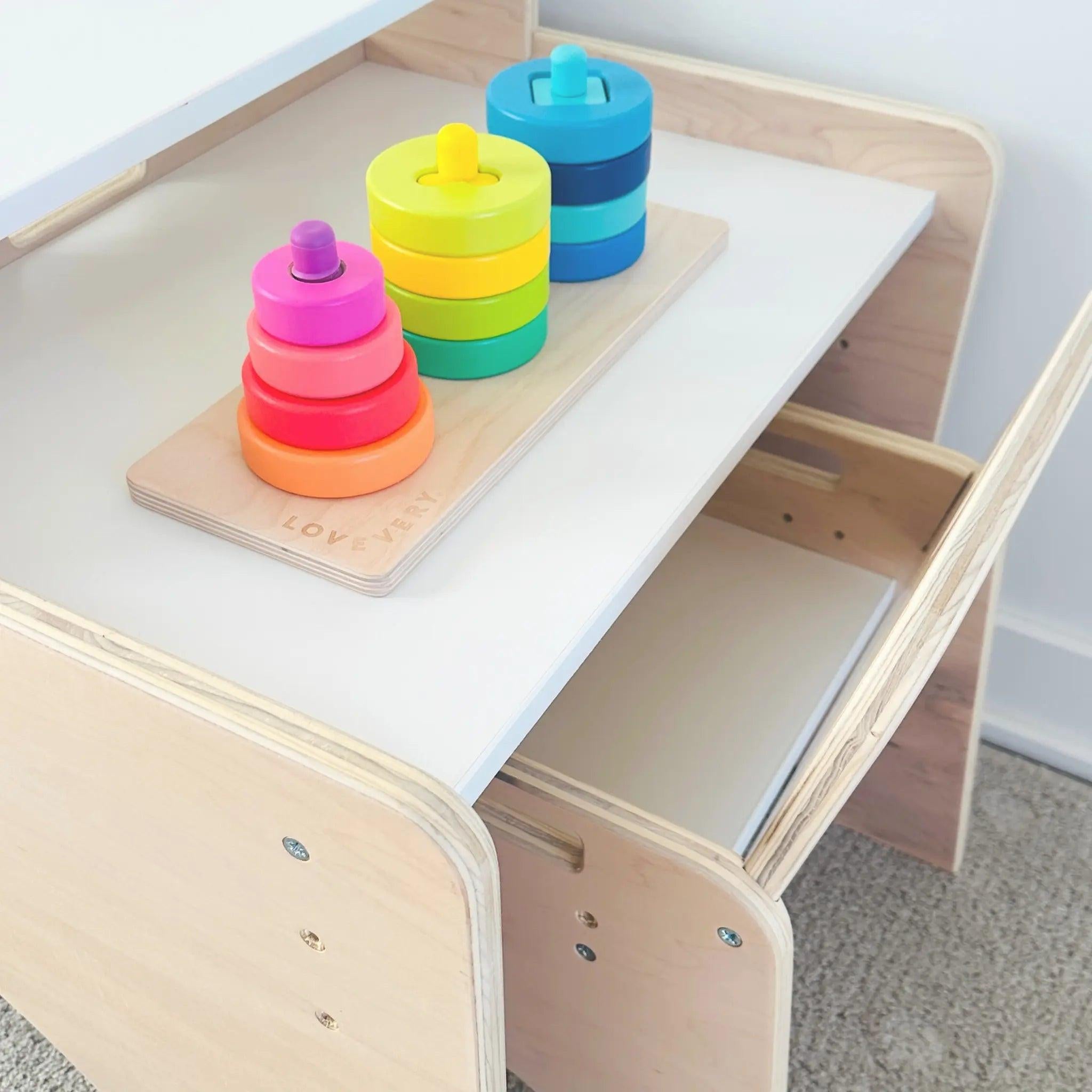PAPAYA DOUBLE - Adjustable Montessori Table & Chair Set for Two.