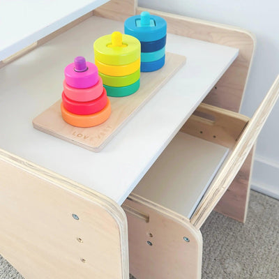 PAPAYA DOUBLE - Adjustable Montessori Table & Chair Set for Two.