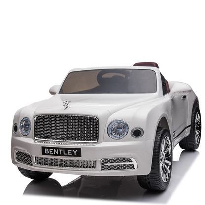 12V White Luxury Bentley Mulsanne Kids' Ride-on Car W/ EVA Rubber Wheels, Music & RC