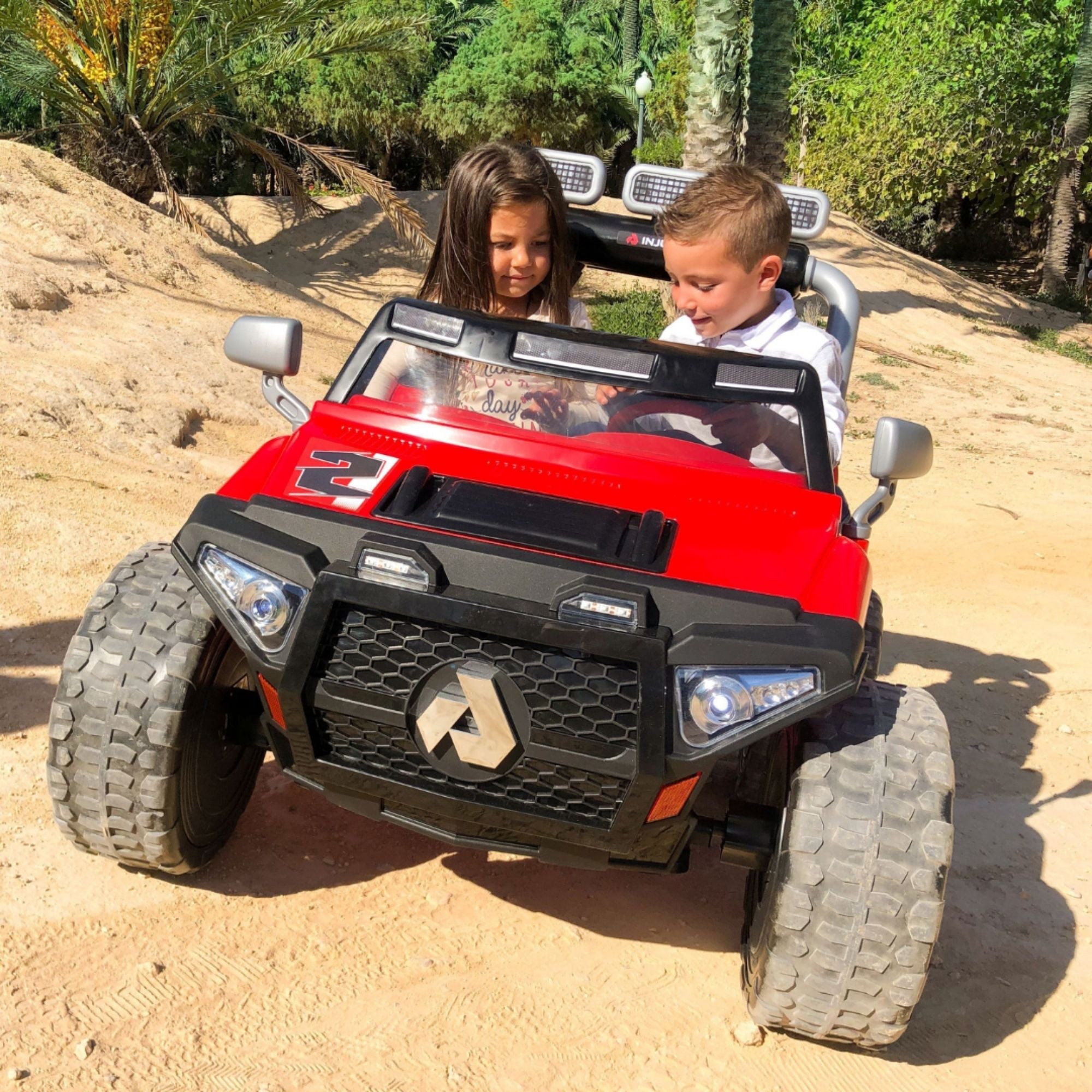 INJUSA Monster Truck 2-Seater Lifted Progressive 24V Ride-on Truck With XL Rubber Tires - NO PARENT REMOTE CONTROL image 11
