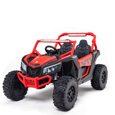 Red 2-Seater XXL Premium MegaTrek 2-Seater 24V 4X4/AWD Kids Ride on UTV Buggy W/ EVA Rubber Wheels, BT & RC.