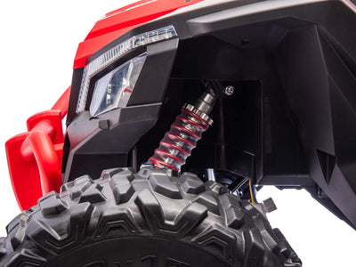 Red 2-Seater XXL Premium MegaTrek 2-Seater 24V 4X4/AWD Kids Ride on UTV Buggy W/ EVA Rubber Wheels, BT & RC.