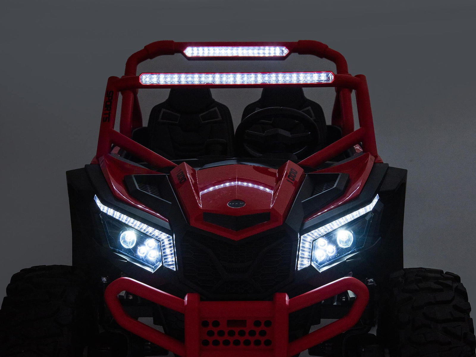 Red 2-Seater XXL Premium MegaTrek 2-Seater 24V 4X4/AWD Kids Ride on UTV Buggy W/ EVA Rubber Wheels, BT & RC.