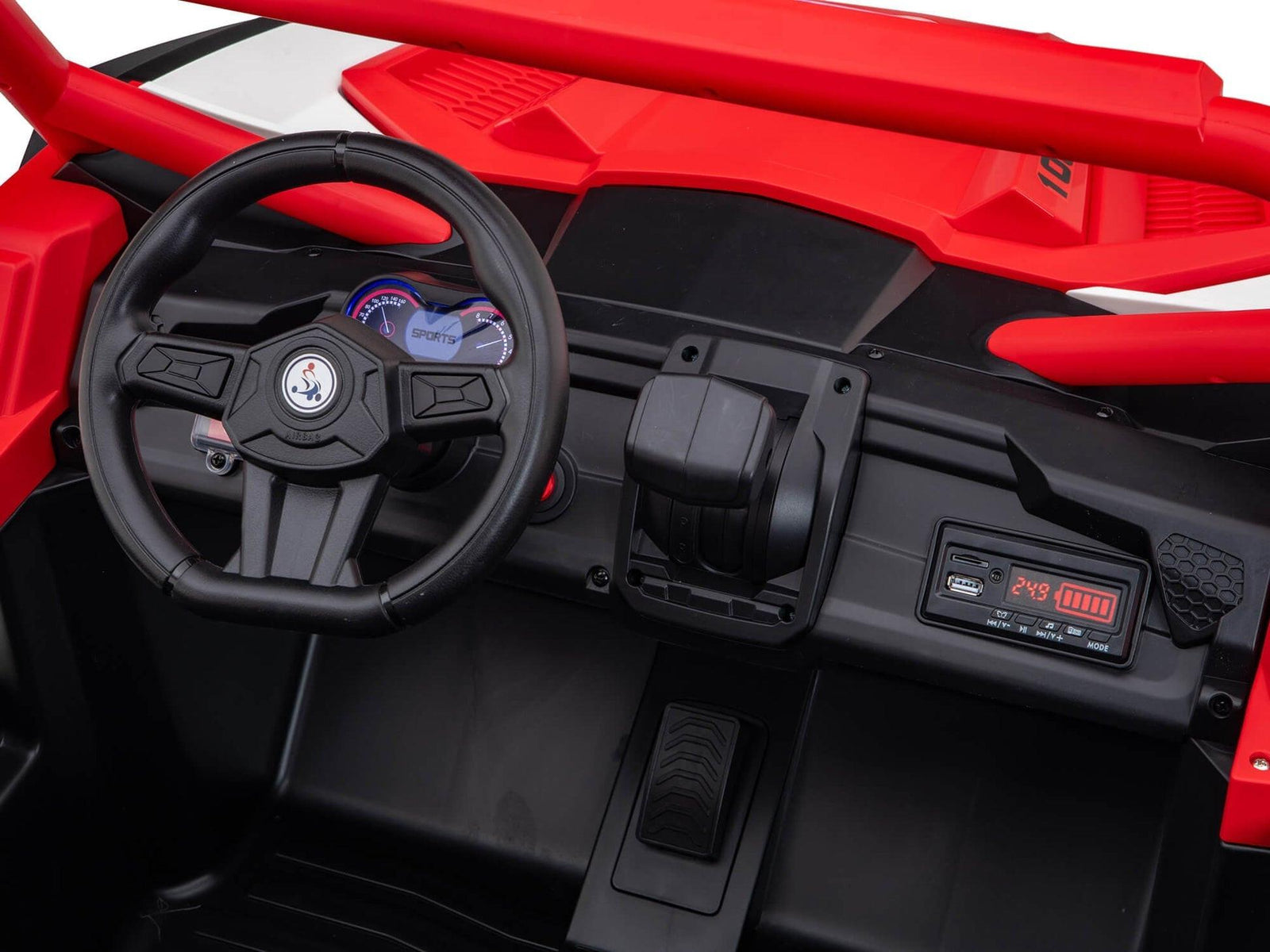 Red 2-Seater XXL Premium MegaTrek 2-Seater 24V 4X4/AWD Kids Ride on UTV Buggy W/ EVA Rubber Wheels, BT & RC.