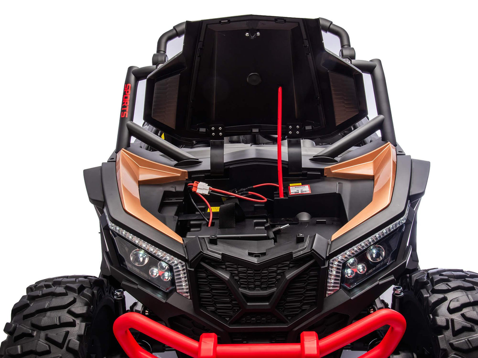 Black 2-Seater XXL Premium MegaTrek 2-Seater 24V 4X4/AWD Kids Ride on UTV Buggy W/ EVA Rubber Wheels, BT & RC.
