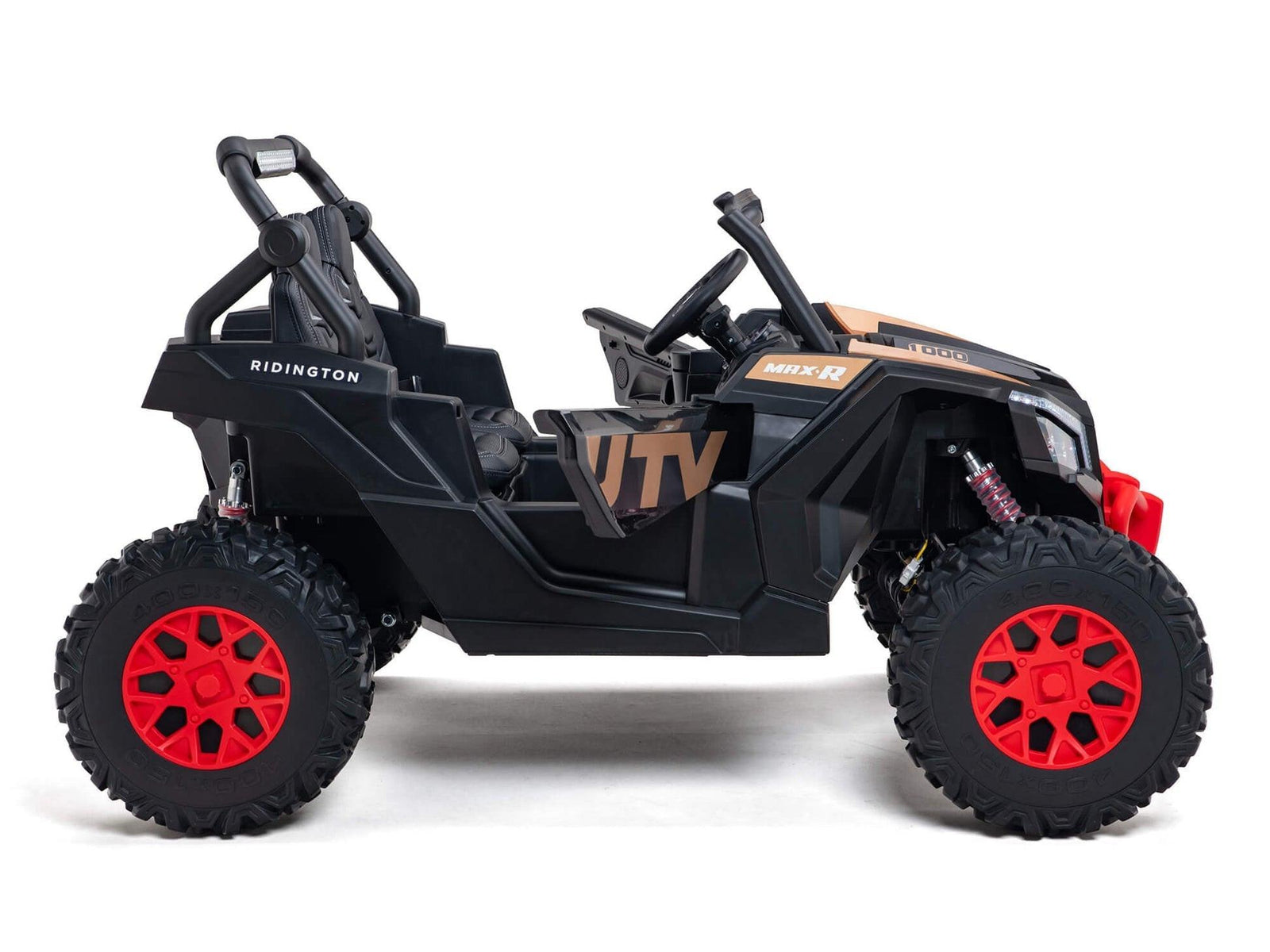 Black 2-Seater XXL Premium MegaTrek 2-Seater 24V 4X4/AWD Kids Ride on UTV Buggy W/ EVA Rubber Wheels, BT & RC.