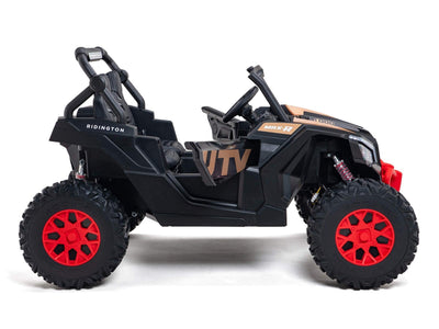Black 2-Seater XXL Premium MegaTrek 2-Seater 24V 4X4/AWD Kids Ride on UTV Buggy W/ EVA Rubber Wheels, BT & RC.