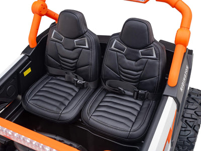 Orange 2-Seater XXL Premium MegaTrek 2-Seater 24V 4X4/AWD Kids Ride on UTV Buggy W/ EVA Rubber Wheels, BT & RC.