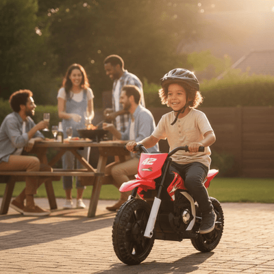 Red 24V Electric MotoX Dirt Bike for Kids, Up to 18 km/h.