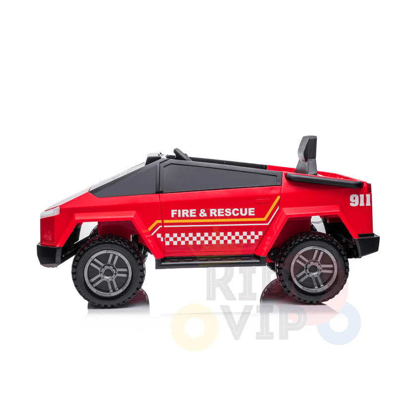 New Upgraded 4WD Futuristic Fire Officer Toddlers' and Kids' 12V Ride-on Car w/ Rubber Wheels, Leather Seat, Siren, Lights, USB, BT, Parent RC - KIDS VIP image 1