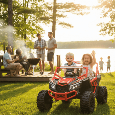 Red 2-Seater XXL Premium MegaTrek 2-Seater 24V 4X4/AWD Kids Ride on UTV Buggy W/ EVA Rubber Wheels, BT & RC.
