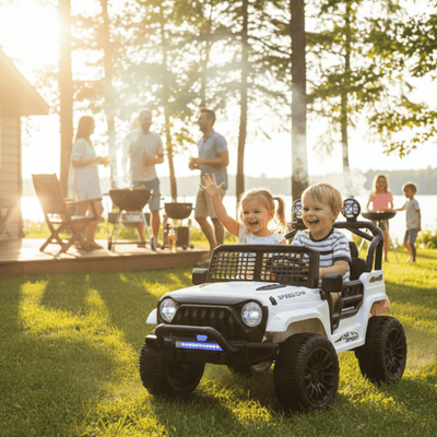 White 24V TrailX 2-Seater 24V 4X4/AWD Kids Ride on UTV Buggy W/ EVA Rubber Wheels, Music & RC.