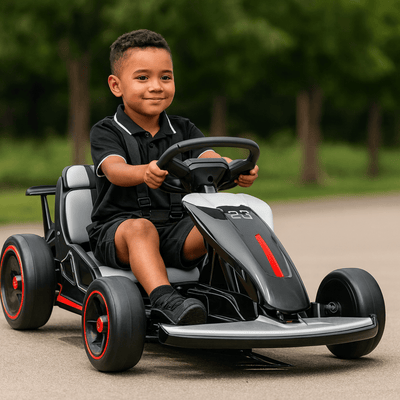 Black 24V Upgraded Vortex Drifting Go Kart.