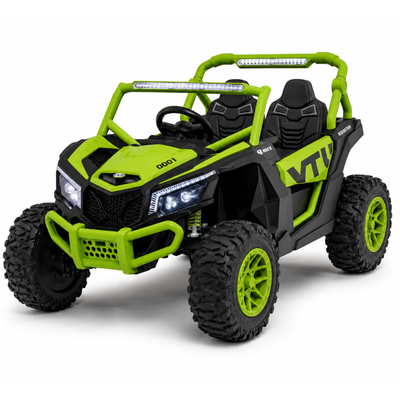 Green XXL Premium MegaTrek 2-Seater 24V 4X4/AWD Kids Ride on UTV Buggy W/ EVA Wheels, BT & RC