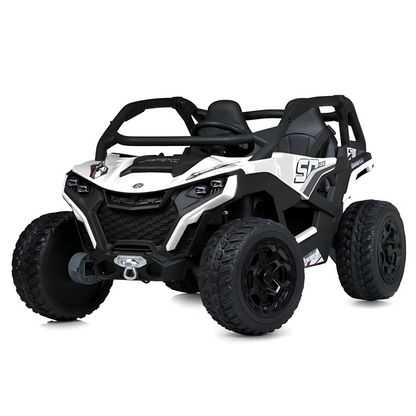 White Power MX 2-Seater 24V 4x4 Kids' Ride-on UTV Buggy W/ EVA Rubber Wheels, Music & RC