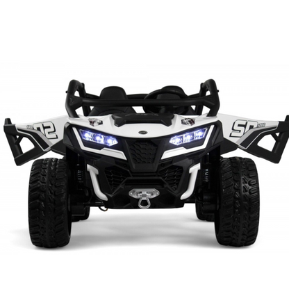 White Power MX 2-Seater 24V 4x4 Kids' Ride-on UTV Buggy W/ EVA Rubber Wheels, Music & RC