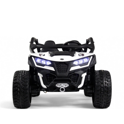 White Power MX 2-Seater 24V 4x4 Kids' Ride-on UTV Buggy W/ EVA Rubber Wheels, Music & RC