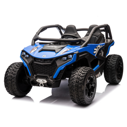 Blue Power MX 2-Seater 24V 4x4 Kids' Ride-on UTV Buggy W/ EVA Rubber Wheels, Music & RC