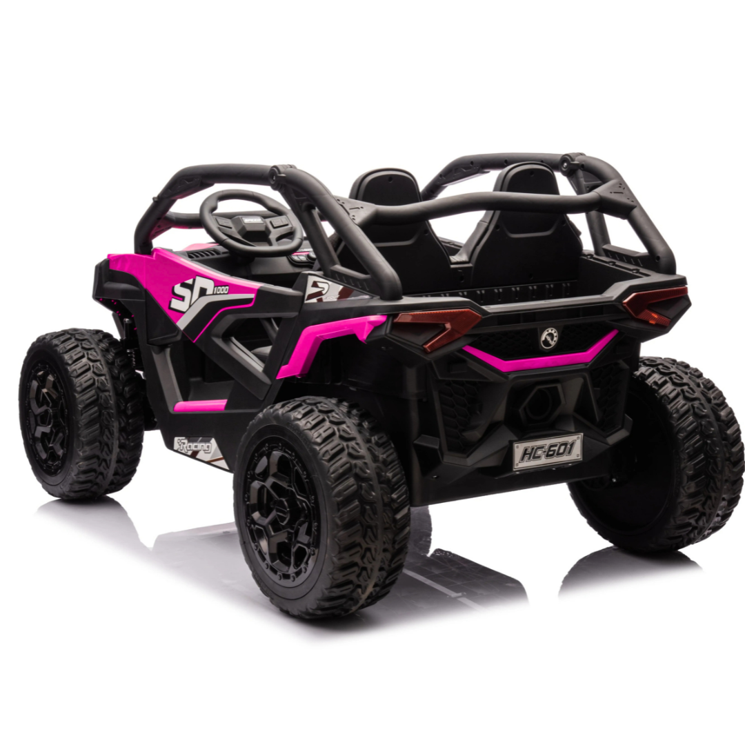 Pink Power MX 2-Seater 24V 4x4 Kids' Ride-on UTV Buggy W/ EVA Rubber Wheels, Music & RC