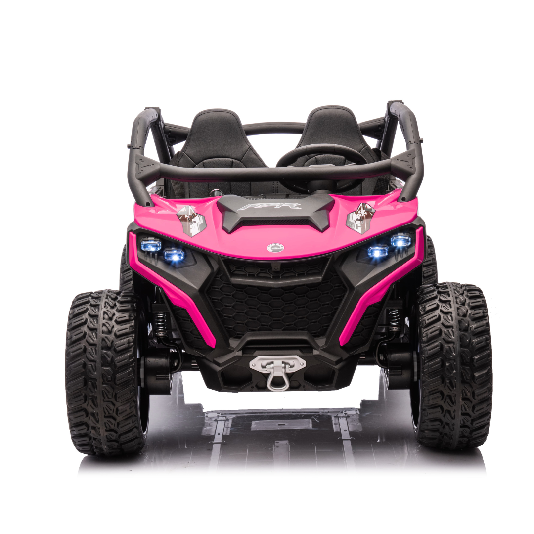 Pink Power MX 2-Seater 24V 4x4 Kids' Ride-on UTV Buggy W/ EVA Rubber Wheels, Music & RC