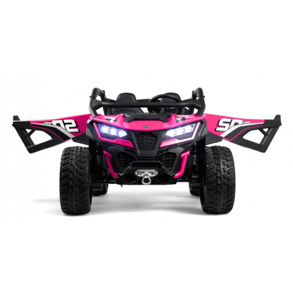 Pink Power MX 2-Seater 24V 4x4 Kids' Ride-on UTV Buggy W/ EVA Rubber Wheels, Music & RC