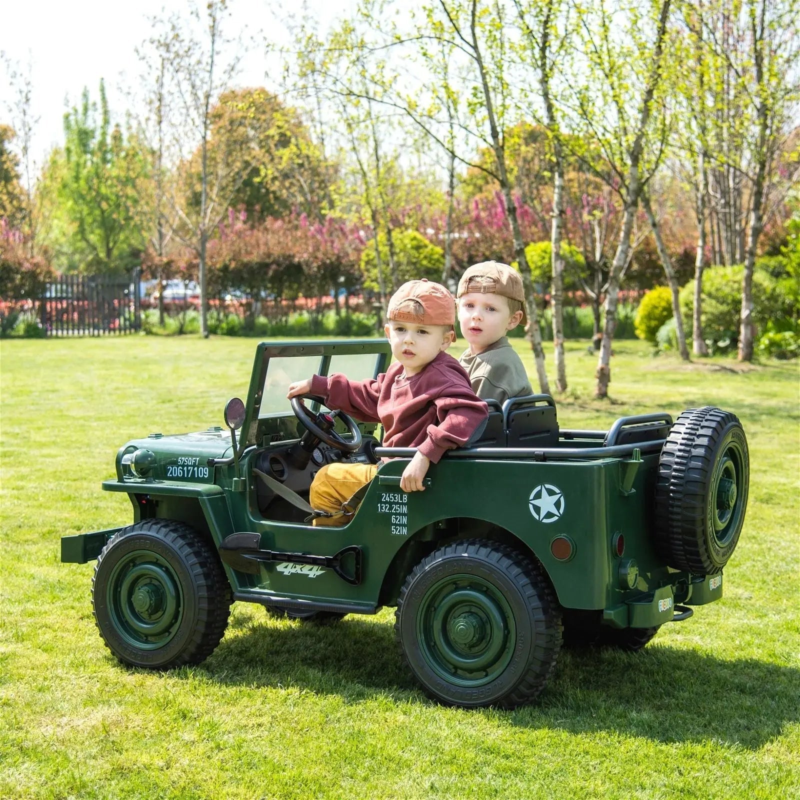 Military Willy 24V 3-Seater 4x4 Kids Ride-On Truck