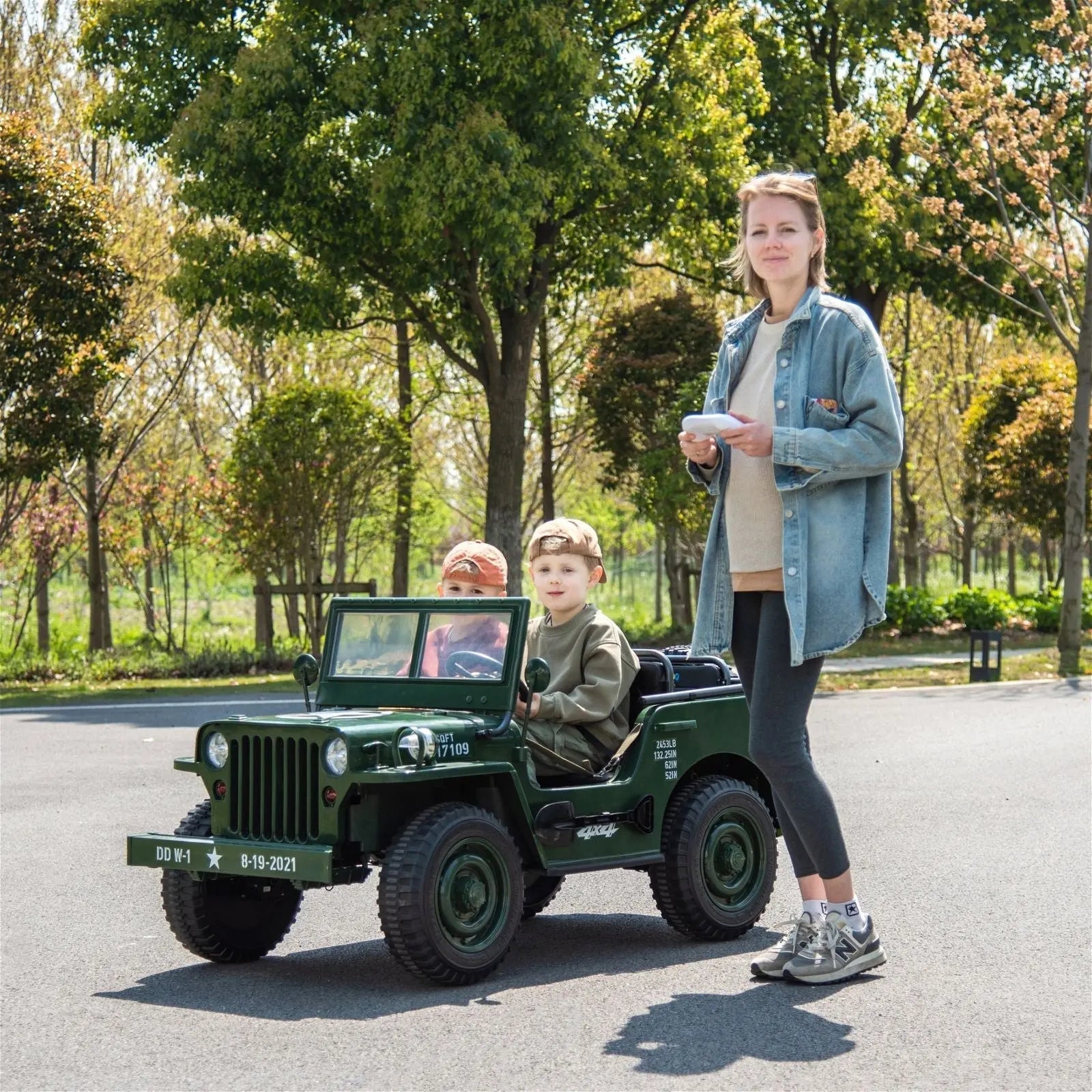 Military Willy 24V 3-Seater 4x4 Kids Ride-On Truck